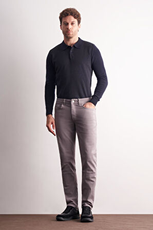 Gri 5 Cep Casual Slim Fit Pamuklu 5 Cep Pantolon 1003255318