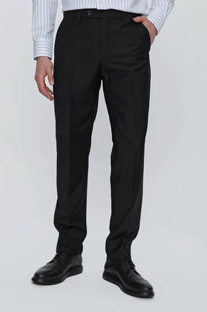 Siyah Yan Cep Basic Slim Fit Esnek Pantolon 1003260005