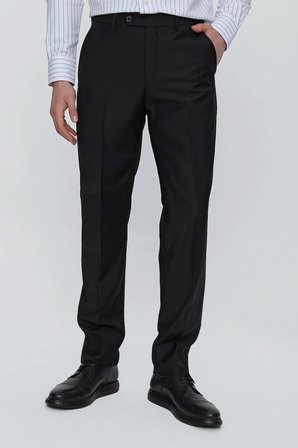 Siyah Yan Cep Basic Slim Fit Esnek Pantolon 1003260005