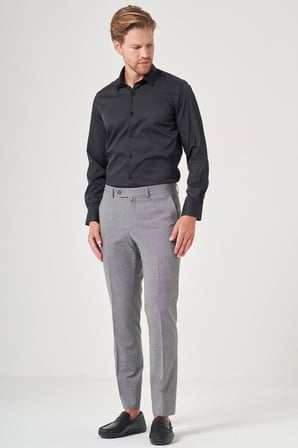 Füme Yan Cep Filafil Desen Slim Fit Esnek Pantolon 1003260152