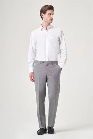 Füme Yan Cep Filafil Desen Comfort Fit Esnek Pantolon 1003260153