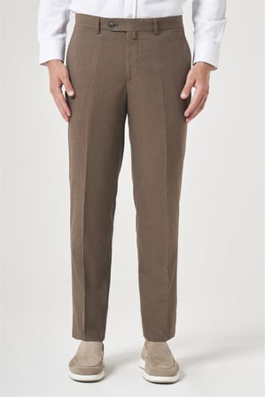 Kahverengi Yan Cep Filafil Desen Comfort Fit Esnek Pantolon 1003260153