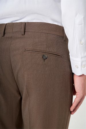 Kahverengi Yan Cep Filafil Desen Comfort Fit Esnek Pantolon 1003260153