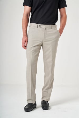 Bej Yan Cep Filafil Desen Comfort Fit Esnek Pantolon 1003260153
