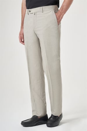 Bej Yan Cep Filafil Desen Comfort Fit Esnek Pantolon 1003260153