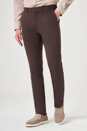 Kahverengi Yan Cep Slim Fit Esnek Chino Pantolon 1003260154