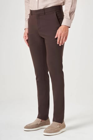 Kahverengi Yan Cep Slim Fit Esnek Chino Pantolon 1003260154