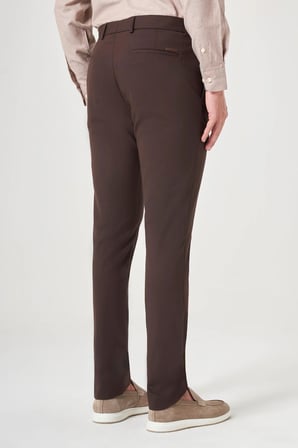 Kahverengi Yan Cep Slim Fit Esnek Chino Pantolon 1003260154