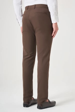 Kahverengi Yan Cep Slim Fit Esnek Chino Pantolon 1003260154