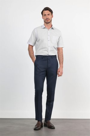 Lacivert Yan Cep Açık Paça Bez Ayağı Slim Fit Esnek Pantolon 1003260162