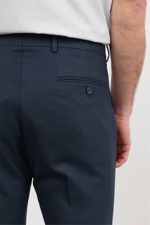 Lacivert Yan Cep Açık Paça Bez Ayağı Slim Fit Esnek Pantolon 1003260162