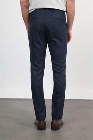 Lacivert Yan Cep Açık Paça Bez Ayağı Slim Fit Esnek Pantolon 1003260162