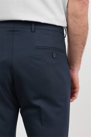 Lacivert Yan Cep Açık Paça Bez Ayağı Slim Fit Esnek Pantolon 1003260162