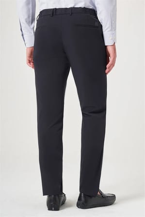 Lacivert Yan Cep Düz Paça Örme Lastikli Slim Fit Beli Lastikli Jogger Pantolon 1003260164
