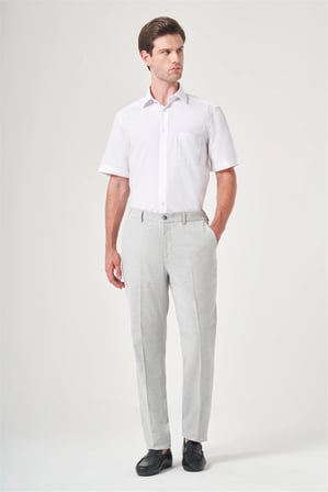 Gri Yan Cep Comfort Fit Pamuklu Chino Pantolon 1003260167