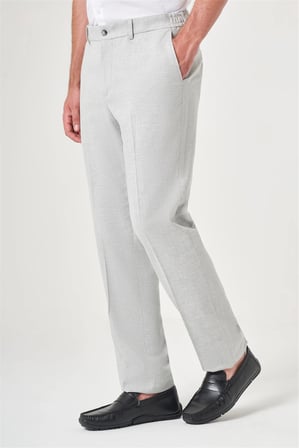 Gri Yan Cep Comfort Fit Pamuklu Chino Pantolon 1003260167