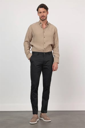 Siyah Yan Cep Slim Fit Pamuklu Chino Pantolon 1003260168