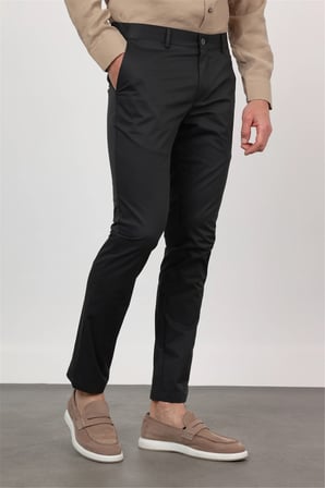 Siyah Yan Cep Slim Fit Pamuklu Chino Pantolon 1003260168