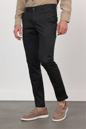 Siyah Yan Cep Slim Fit Pamuklu Chino Pantolon 1003260168