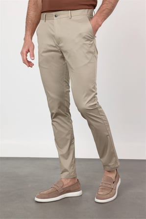 Bej Yan Cep Slim Fit Pamuklu Chino Pantolon 1003260168