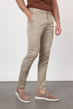 Bej Yan Cep Slim Fit Pamuklu Chino Pantolon 1003260168