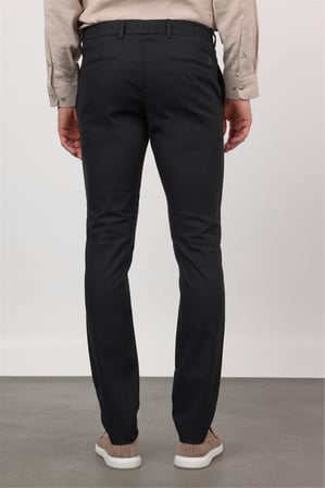 Siyah Yan Cep Keten Slim Fit Keten Karışımlı Jogger Pantolon 1003260169