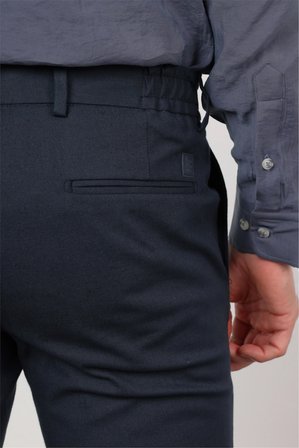 Lacivert Yan Cep Keten Slim Fit Keten Karışımlı Jogger Pantolon 1003260169