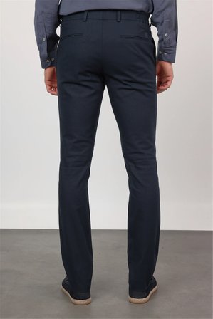 Lacivert Yan Cep Keten Slim Fit Keten Karışımlı Jogger Pantolon 1003260169