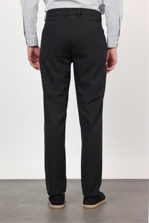 Siyah Yan Cep Comfort Fit Esnek Chino Pantolon 1003260171