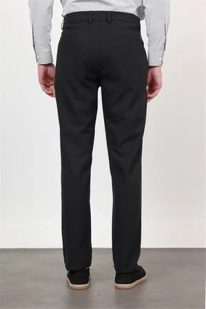 Siyah Yan Cep Comfort Fit Esnek Chino Pantolon 1003260171