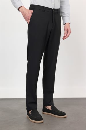 Siyah Yan Cep Comfort Fit Esnek Chino Pantolon 1003260171