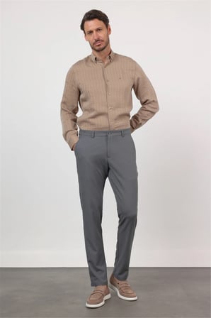 Füme Yan Cep Comfort Fit Esnek Chino Pantolon 1003260171