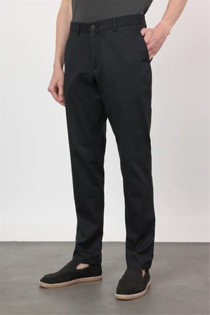 Siyah Yan Cep Comfort Fit Pamuklu Chino Pantolon 1003260172