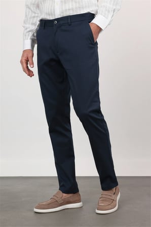 Lacivert Yan Cep Comfort Fit Pamuklu Chino Pantolon 1003260172