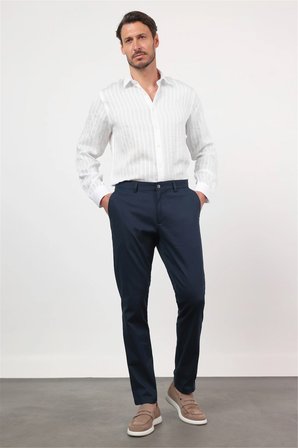 Lacivert Yan Cep Comfort Fit Pamuklu Chino Pantolon 1003260172
