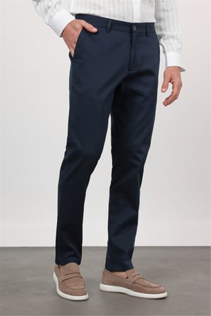 Lacivert Yan Cep Comfort Fit Pamuklu Chino Pantolon 1003260172