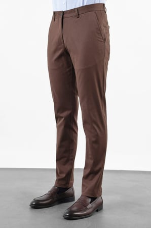 Kahverengi Yan Cep Comfort Fit Pamuklu Chino Pantolon 1003260172