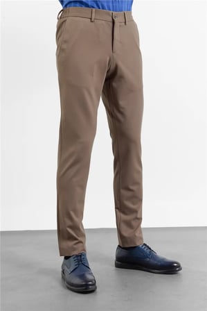 Kahverengi Yan Cep Örme Slim Fit Esnek Jogger Pantolon 1003260173