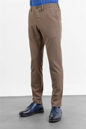 Kahverengi Yan Cep Örme Slim Fit Esnek Jogger Pantolon 1003260173
