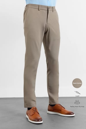 Vizon Yan Cep Örme Slim Fit Esnek Jogger Pantolon 1003260173