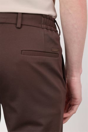 Kahverengi Yan Cep Kendinden Desenli Örme Jogger Slim Fit Esnek Pantolon 1003260174