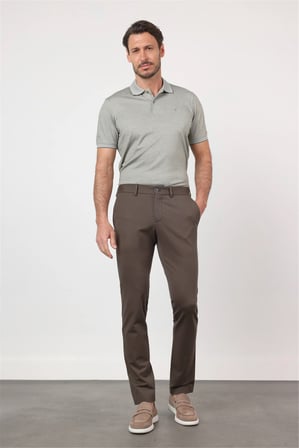 Haki Yan Cep Kendinden Desenli Örme Jogger Slim Fit Esnek Pantolon 1003260174