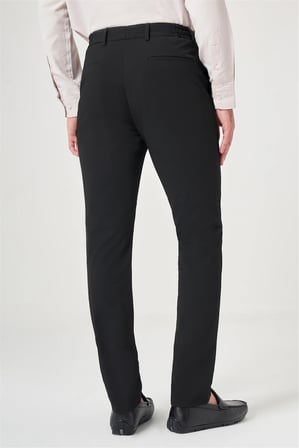 Siyah Yan Cep Kendinden Desenli Gofreli Jogger Slim Fit Esnek Pantolon 1003260177