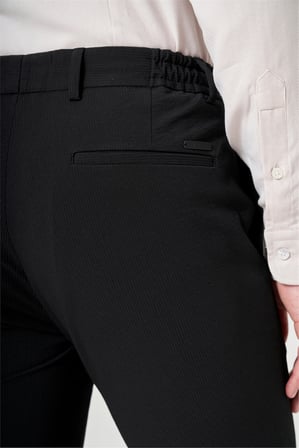 Siyah Yan Cep Kendinden Desenli Gofreli Jogger Slim Fit Esnek Pantolon 1003260177