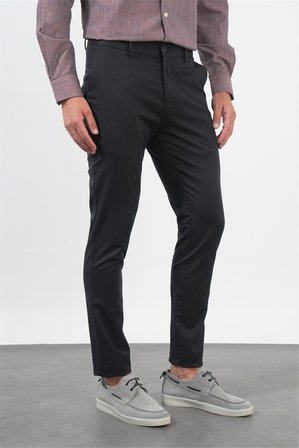 Siyah Yan Cep Slim Fit Casual Pamuklu Chino Pantolon 1003260178