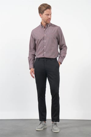 Siyah Yan Cep Slim Fit Casual Pamuklu Chino Pantolon 1003260178