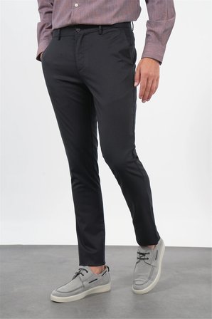 Siyah Yan Cep Slim Fit Casual Pamuklu Chino Pantolon 1003260178