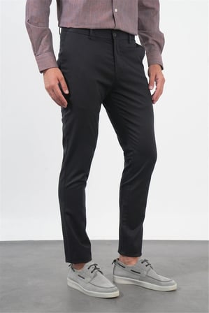 Siyah Yan Cep Slim Fit Casual Pamuklu Chino Pantolon 1003260178