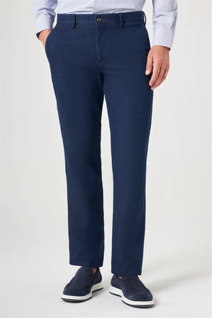 Lacivert Yan Cep Comfort Fit Pamuklu Chino Pantolon 1003260211