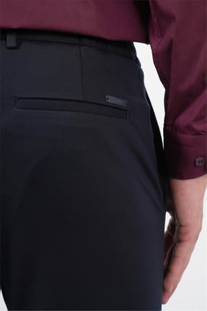 Lacivert Yan Cep Slim Fit Esnek Jogger Pantolon 1003260274